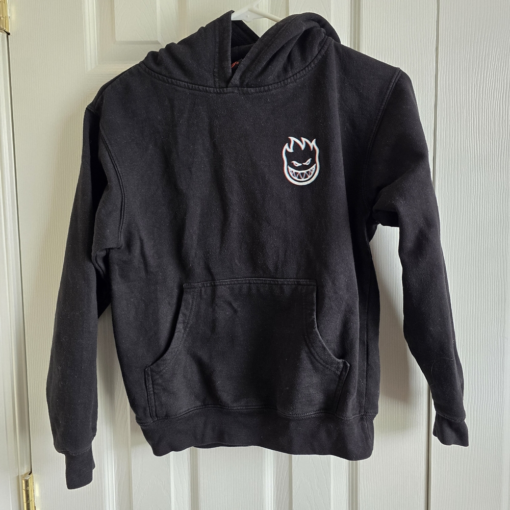 Spitfire Black Kids Hoodie with Iconic Emblem